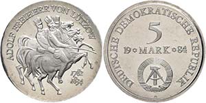 Münzen DDR  5 Mark, 1984, Lützow, in ... 