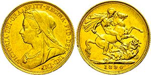Australien  Pound, Gold, 1894, Victoria, ... 