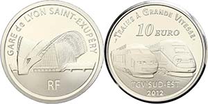 Frankreich  10 Euro, 2012, Eisenbahn in ... 