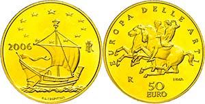 Italy  50 Euro, Gold, 2006, European art 4. ... 