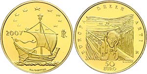 Italy  50 Euro, Gold, 2007, European art 5. ... 