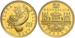 Italien  20 Euro, Gold, 2014, Flora in der ... 