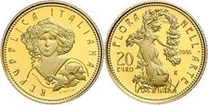 Italien  20 Euro, Gold, 2016, Flora in der ... 