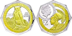 Niue  2 Dollars, 2015, Panama Pacific Int. ... 
