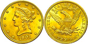 USA  10 Dollars, Gold, 1901, Philadelphia, ... 