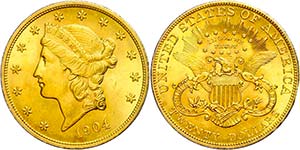 Coins USA  20 Dollars, Gold, 1904, freedom ... 