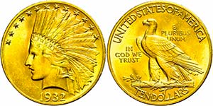 USA  10 Dollars, 1932, Indian Head, ... 