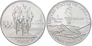 Coins USA  1 Dollar, silver, 1995, XXVI. ... 