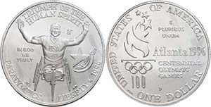 Coins USA  1 Dollar, silver, 1996, XXVI. ... 