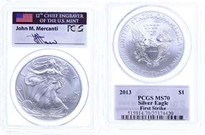 USA  1 Dollar, 2013, Silver Eagle, in Slab ... 