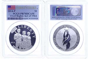Coins USA  1 Dollar, 2014, P, Civil Rights ... 