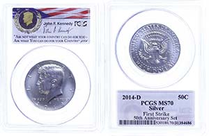 USA  1/2 Dollar, 2014, D, Kennedy, in Slab ... 