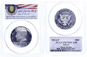 USA  1/2 Dollar, 2014, P, Kennedy, in Slab ... 