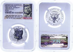 USA  1/2 Dollar, 2014, W, Kennedy, in Slab ... 