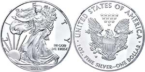 USA  1 Dollar, 2015, W, Silver Eagle, in ... 