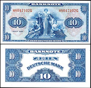 Geldscheine Bank deutscher Länder  10 ... 