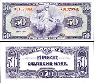 Geldscheine Bank deutscher Länder  50 ... 