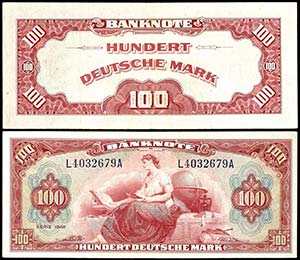 Geldscheine Bank deutscher Länder  100 ... 