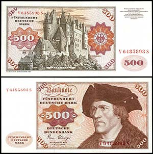 Geldscheine Deutsche Bundesbank  500 ... 