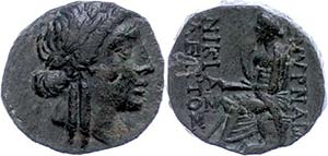 Ionia Smyrna, Æ (5, 95 g), 95 / 85 BC, ... 