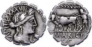 Coins Roman Republic C. Marius C. F. Capito, ... 