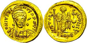Münzen Byzanz Justinus I., 518-527, Solidus ... 