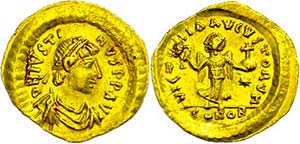 Münzen Byzanz Justinus I., 518-527, ... 