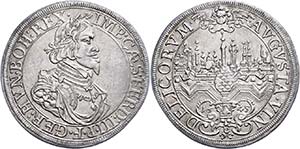 Augsburg Imperial City Thaler, 1645, with ... 