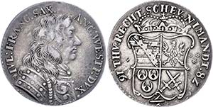 Lauenburg Duchy 2 / 3 thaler, 1678, Julius ... 