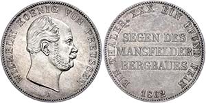 Prussia Thaler, 1862, Wilhelm I., AKS 98, J. ... 