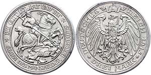 Prussia 3 Mark, 1915, Mansfeld, extremley ... 