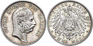 Saxony 2 Mark, 1903, Georg, f. St., ... 
