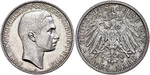 Sachsen-Coburg und Gotha 2 Mark, 1905, Carl ... 