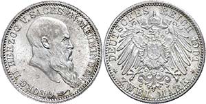 Saxony-Meiningen 2 Mark, 1901, Georg II., ... 