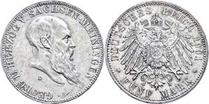Sachsen-Meiningen 5 Mark, 1901, Georg II., ... 