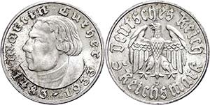 Münzen Drittes Reich 5 Reichsmark, 1933, ... 