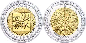 Finnland 50 Euro, Bimetall Silber/Gold, ... 