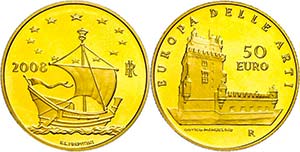 Italy 50 Euro, Gold, 2008, European art 6. ... 