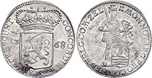 The Netherlands Zeeland, silver Dukat, 1768, ... 
