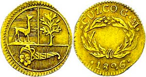Peru 1/2 Escudo, Gold, 1826, Cuzco, GM, KM ... 