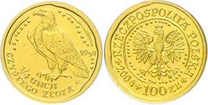 Poland 100 Zlotych Gold, 2004, gold bullion ... 