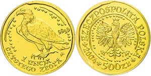 Poland 500 Zlotych Gold, 2004, gold bullion ... 