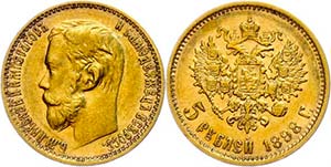 Russland Kaiserreich bis 1917 5 Rubel, Gold, ... 