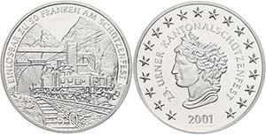 Switzerland 50 Franc, 2001, contactors ... 
