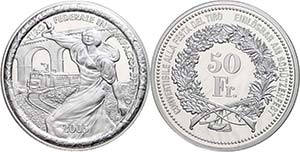 Switzerland 50 Franc, 2005, contactors ... 