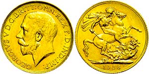 South Africa Sovereign, 1928, George V., Fb. ... 