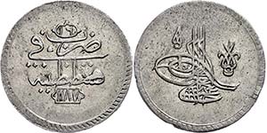 Coins of the Osman Empire 2 piastre, AH 1187 ... 