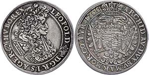Hungary 1 / 2 thaler, 1700, Leopold II., ... 