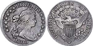 USA 1 Dollar, 1800, Philadelphia, zwei kl. ... 