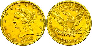 Coins USA 10 Dollars, Gold, 1881, freedom ... 